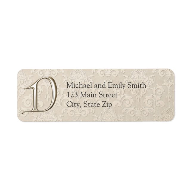 Monogram Return Address Labels letter D (Front)