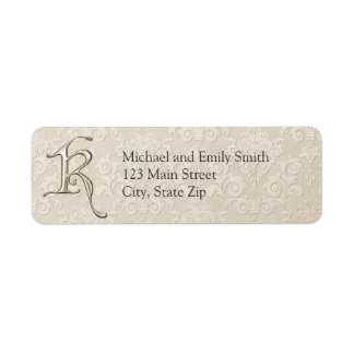 Monogram Return Address Labels letter K