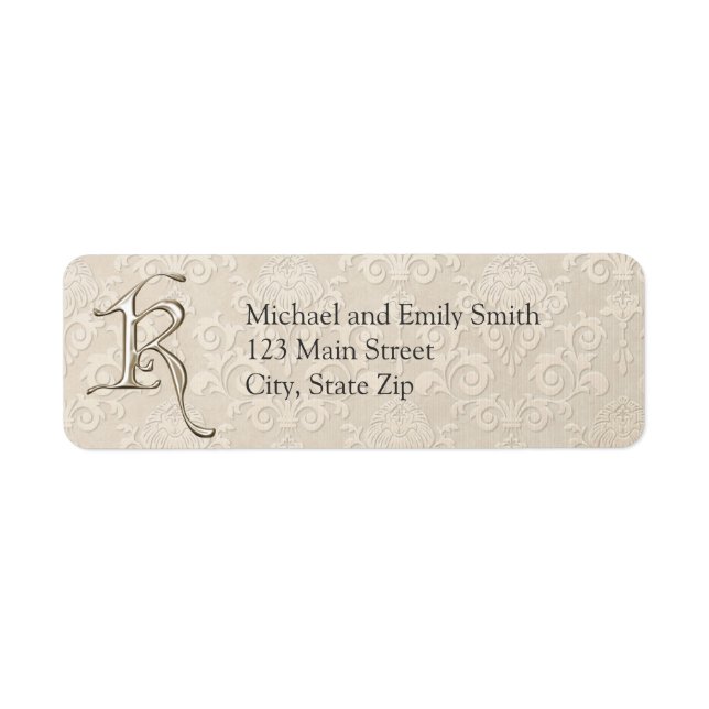 Monogram Return Address Labels letter K (Front)
