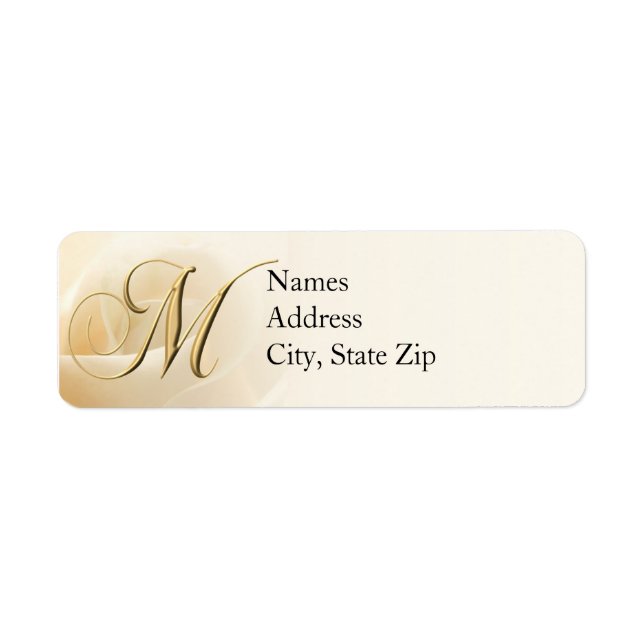 Monogram Return Address Labels letter M (Front)
