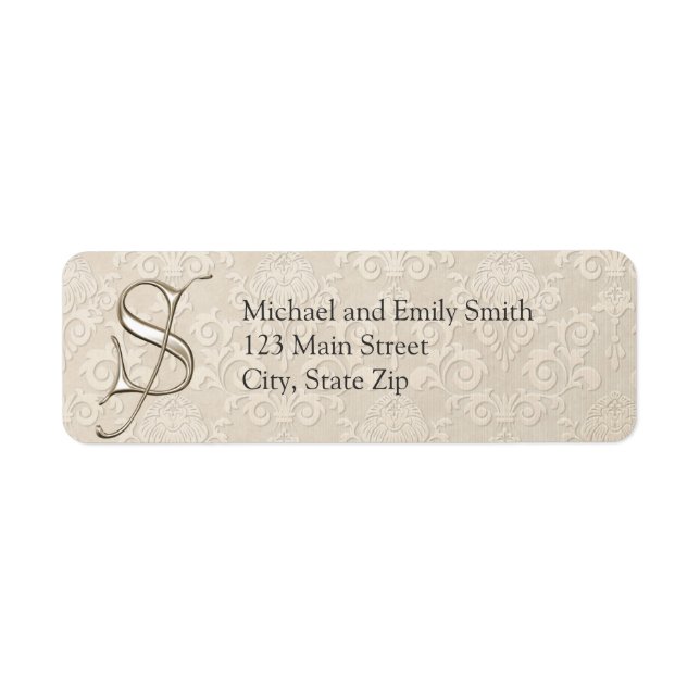 Monogram Return Address Labels letter S (Front)