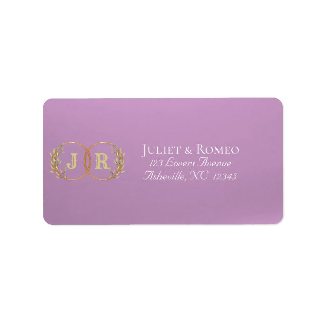 Monogram Return Address - Lavender Label (Front)