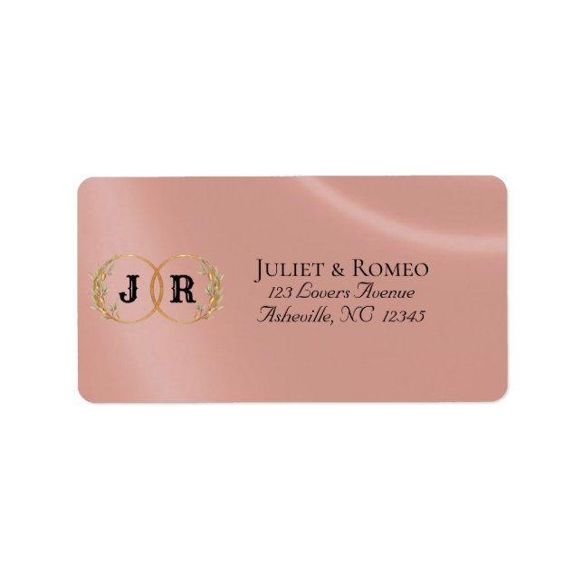Monogram Return Address - Rose Gold Label (Front)