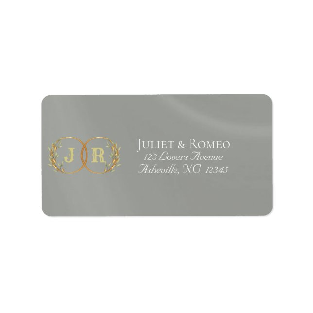 Monogram Return Address - Sage Label (Front)