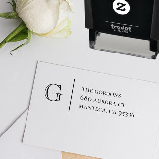 Monogram | Return Address Self Inking Rubber Stamp