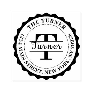 Monogram Return Address Self-inking Stamp
