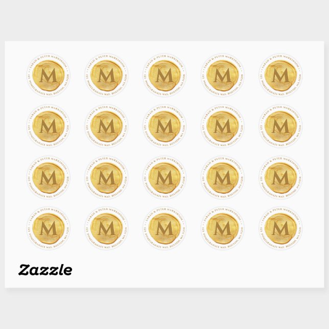 Monogram Return Address Sticker (Sheet)