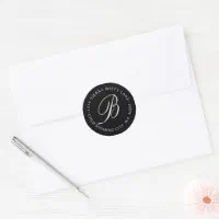 Delicate Monogram Photo Wedding Envelope Seals