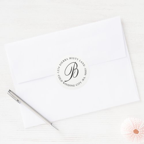 Monogram Return Address Wedding Envelope Seal