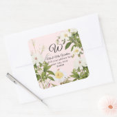 Monogram Return Label Pink Lily Rose Peony Floral (Envelope)