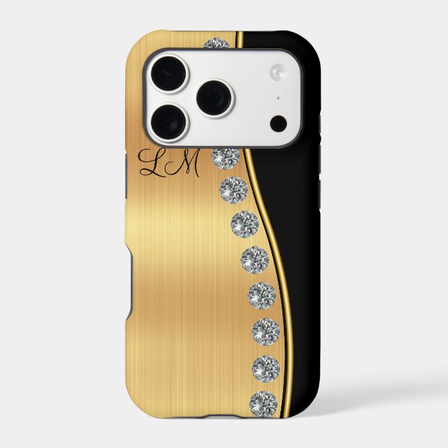 Monogram Rhinestone Jewels Iphone Case (Back)