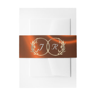 Monogram & Ribbon - Copper Invitation Belly Band