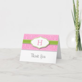 Monogram Ribbon & Seal Thank You Note Cards by charmingink at Zazzle