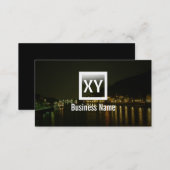 Monogram River Night View Photography Business Card (Front/Back)