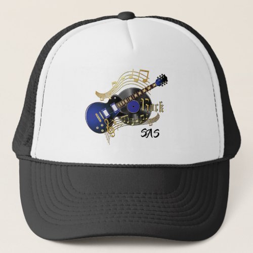 Monogram Rock Guitar _ Blue Trucker Hat