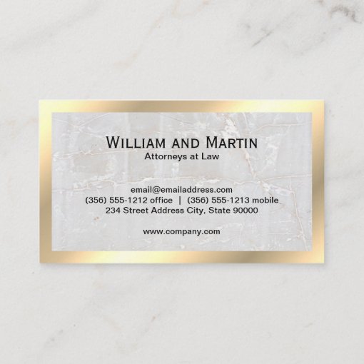 Monogram | Rock Slate | Gold Border | QR Code Business Card | Zazzle