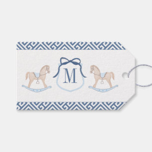 Monogram Rocking Horse Baby Shower Favor Tags