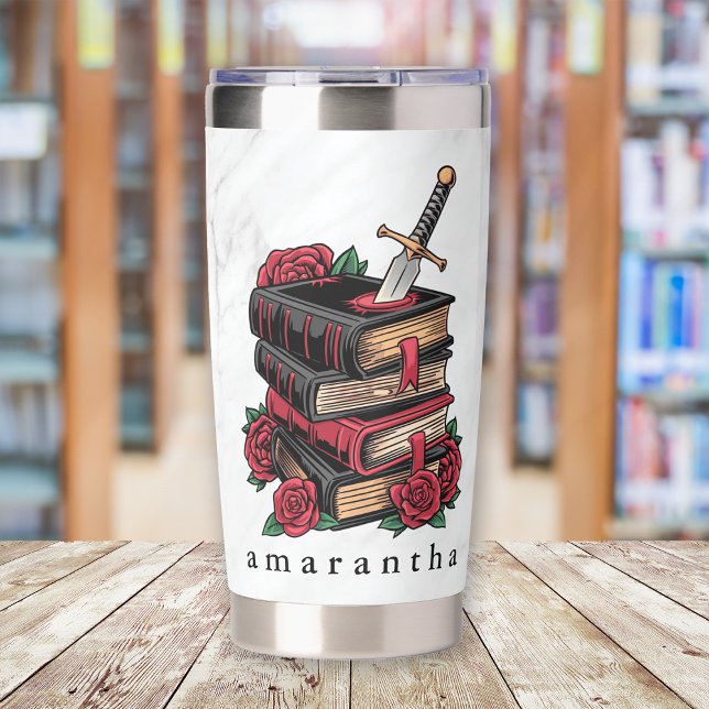 Monogram Romantasy Bookish Book Lover Insulated Tumbler (Creator Uploaded)
