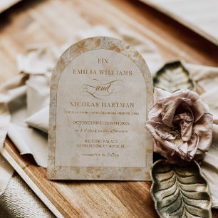 Monogram Romantic Fall Wedding Invitation