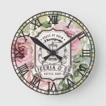 Monogram romantic floral Vintage logo rustic art