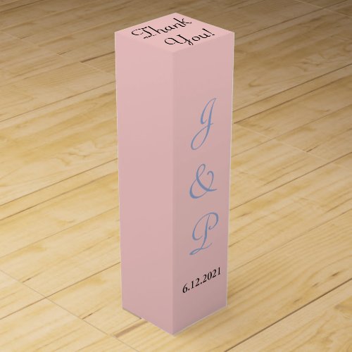 Monogram Rose Blue Pastel Monogram Wine Box