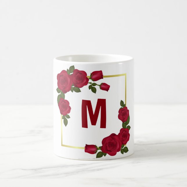 Monogram Rose Coffee Mug (Center)