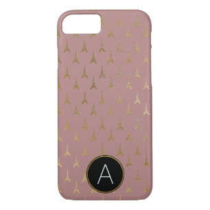Monogram Rose Gold and Gold Foil Paris France iPhone 8/7 Case