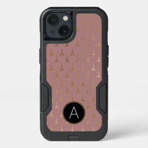 Monogram Rose Gold and Gold Foil Paris France iPhone 13 Case