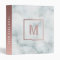 monogram rose gold and  white marble stone