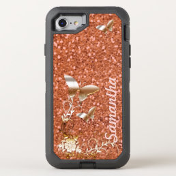 Monogram Rose Gold Apple iPhone Otter Box case