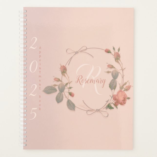 Monogram Rose Gold Appointment 2025  Planner (Front)