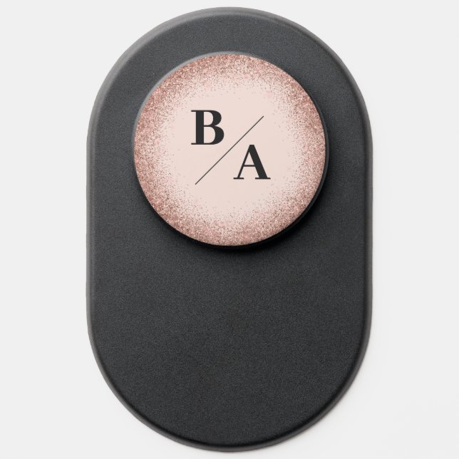 monogram rose gold birthday PopSocket (Popsocket)