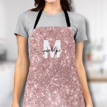 Monogram Rose Gold Blush Pink Glitter Name Apron<br><div class="desc">Personalized Custom Create Your Own Modern Rose Gold Blush Pink Initial Name Monogram Apron. This stylish and versatile apron is perfect for anyone who wants to add a personalized touch to their work attire. Whether you're a home chef creating culinary masterpieces in the kitchen, a hair stylist looking for a...</div>