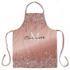 Monogram Rose Gold Dripping Glitter Metallic Name