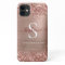 Monogram Rose Gold Faux-Glitter Girly Glam