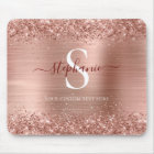 Monogram Rose Gold Faux-Glitter Girly Glam