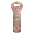 Monogram Rose Gold Faux-Glitter Girly Glam