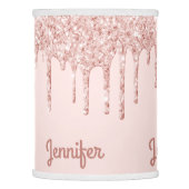 Monogram rose gold glitter blush pink glam lamp shade (Left)