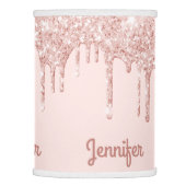 Monogram rose gold glitter blush pink glam lamp shade (Right)
