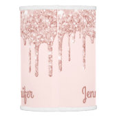 Monogram rose gold glitter blush pink glam lamp shade (Back)