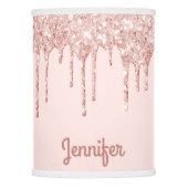Monogram rose gold glitter blush pink glam lamp shade (Front)