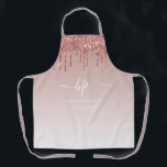 Monogram Rose Gold Metallic Glitter Professional Apron<br><div class="desc">Monogram Rose Gold Metallic Glitter Professional Apron</div>