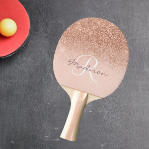 Monogram Rose Gold Ombre Pretty Ping Pong Paddle