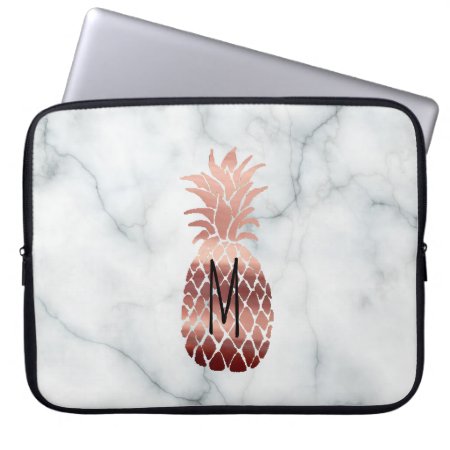 Monogram Rose Gold Pineapple Laptop Sleeve