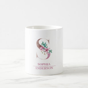 Letter S Personalized Initial Mug, Letter S Personalized Marble Coffee Mug,  Letter Coffee Mugs for W…See more Letter S Personalized Initial Mug