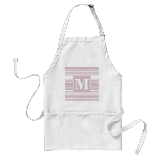 Monogram rose quartz stripes adult apron (Front)