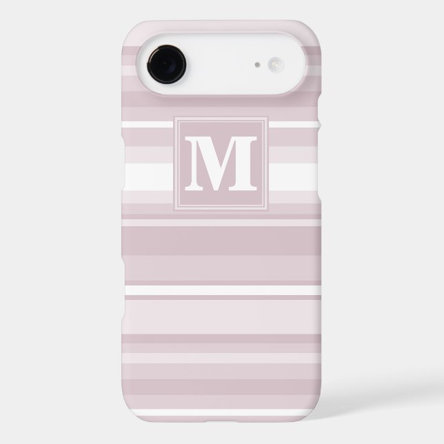 Monogram rose quartz stripes Case-Mate iPhone case (Back)