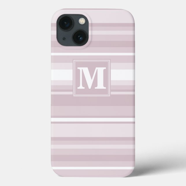 Monogram rose quartz stripes Case-Mate iPhone case (Back)