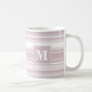 Monogram rose quartz stripes coffee mug