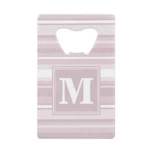 Monogram rose quartz stripes credit card bottle opener